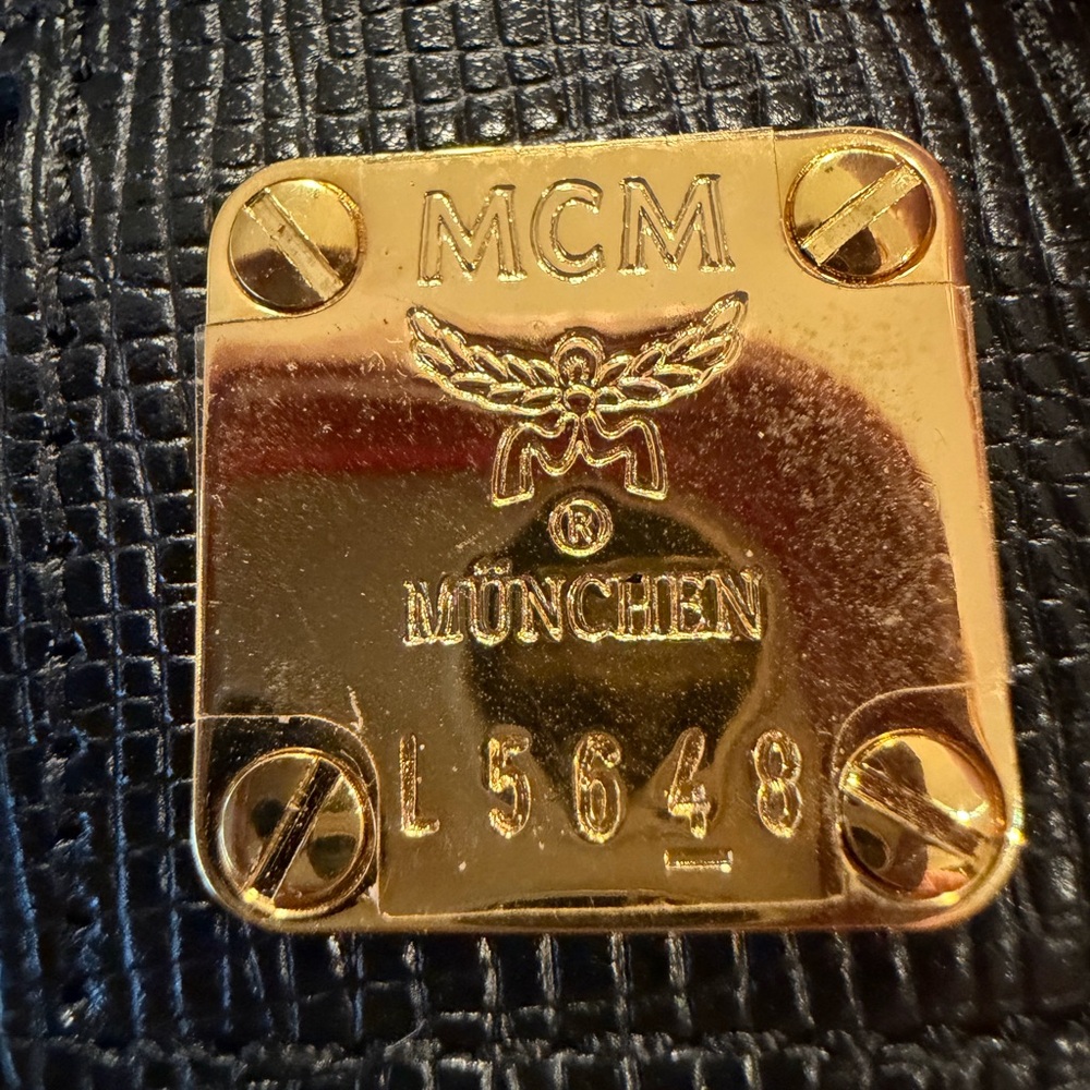 MCM Black Leather Top-Handle Satchel - Picture 7 of 8